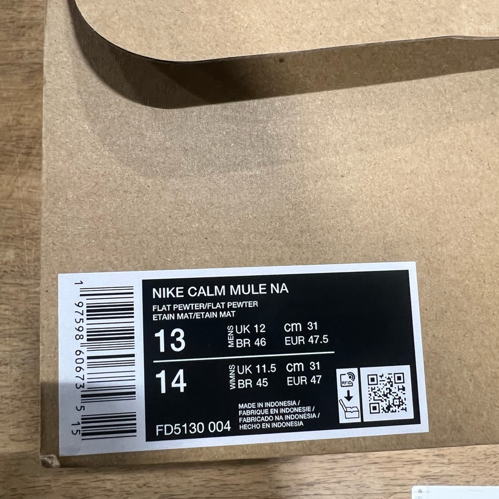 Nike Calm Mule in Flat Pewter